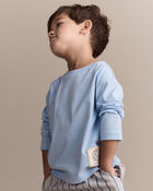 Toddler Pizza Long-Sleeve Relaxed Tee - Blue, image 1 of 6 slides