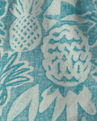 Baby Boy Pineapple Linen Shorts - Blue, image 3 of 4 slides