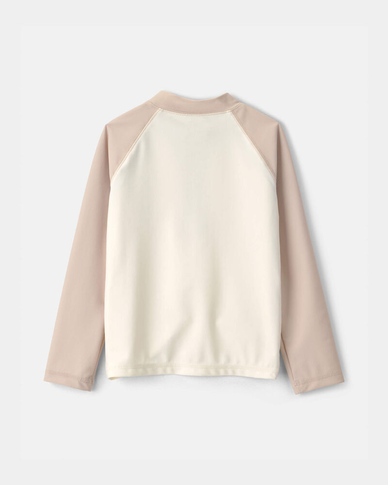Toddler Boy Colorblock Rashguard - Tan/Ivory, image 2 of 4 slides