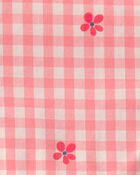 Baby Girl Gingham Flower Romper - Pink, image 3 of 4 slides