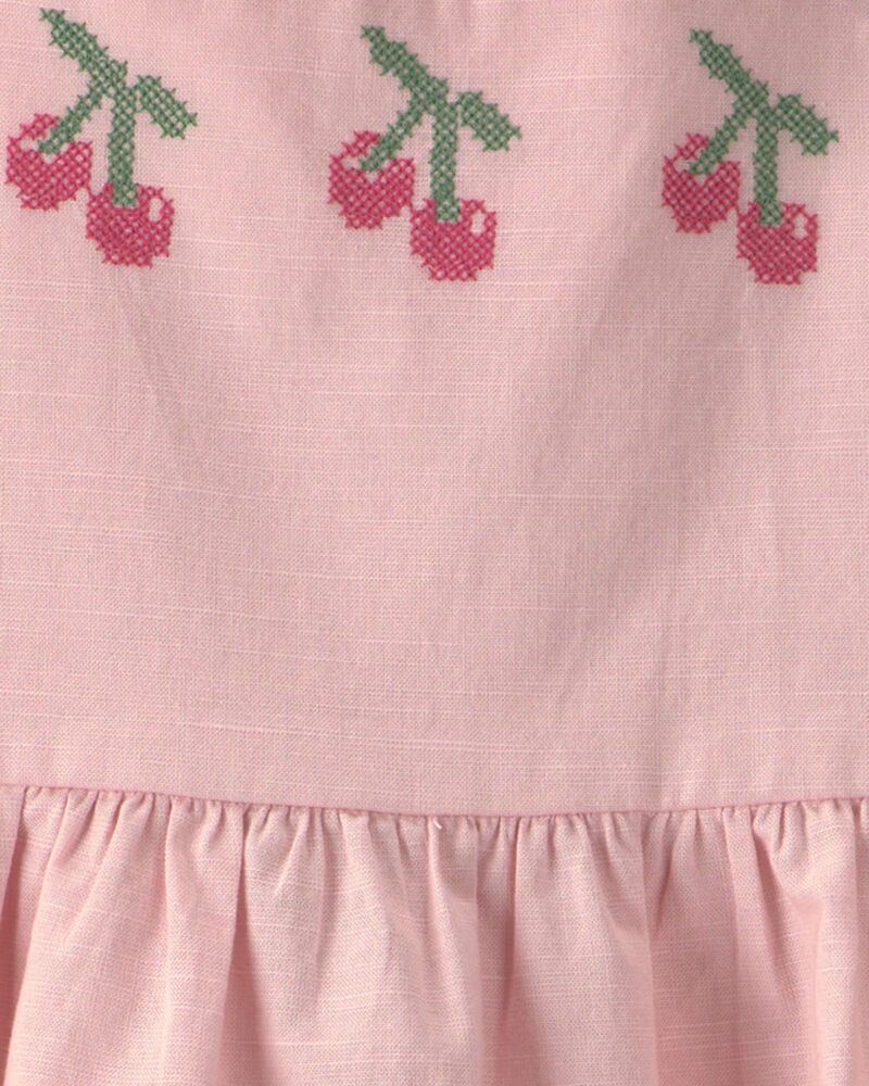 Toddler Girl Cherry Sleeveless Dress - Pink, image 3 of 4 slides
