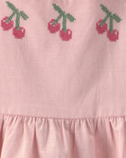 Toddler Girl Cherry Sleeveless Dress - Pink, image 3 of 4 slides