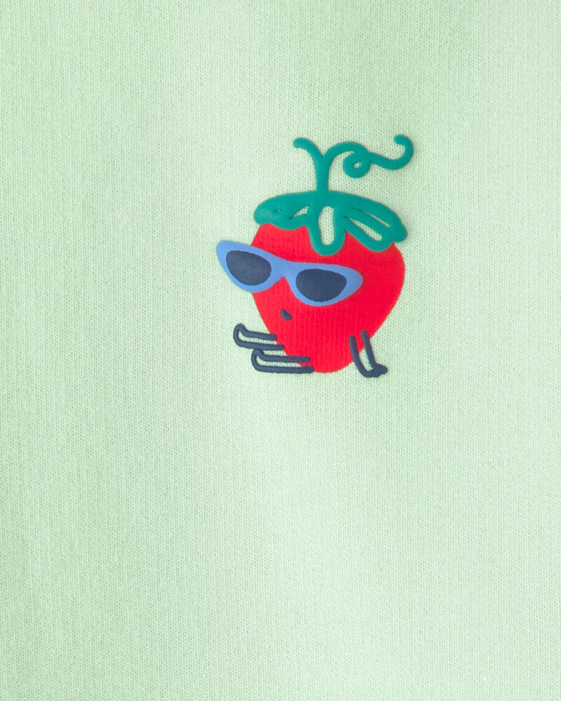Toddler Girl Strawberry French Terry Pullover Sweatshirt - Green, image 5 of 8 slides