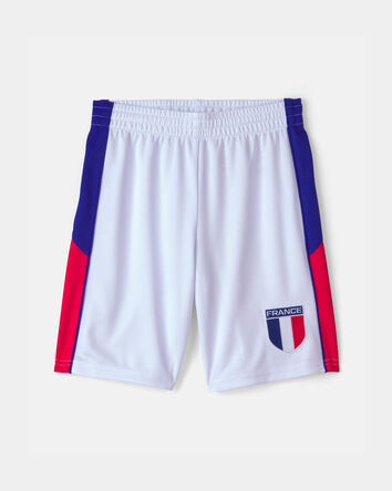 Kids Umbro France Mesh Soccer Shorts - Blue/Red/White, 