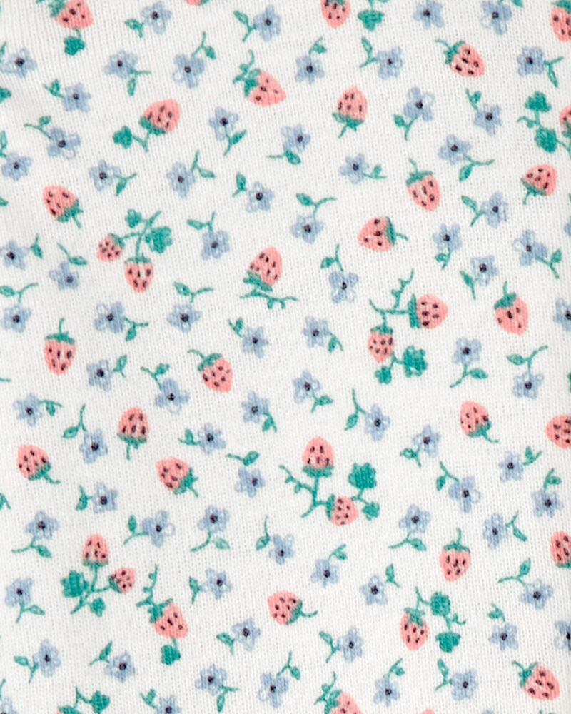 Toddler Girl Strawberry 100% Cotton Snug Fit 1-Piece Pajama, image 2 of 4 slides
