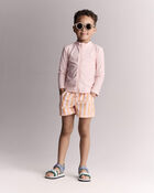 Toddler Full-Zip Long-Sleeve Rashguard - Light Pink, image 4 of 7 slides