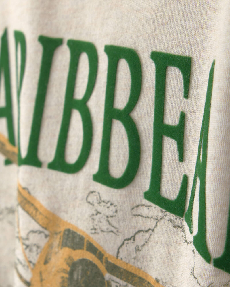 Boys 'Caribbean Island' Graphic Tee - Cream, image 2 of 4 slides