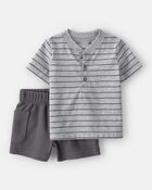 Baby Boy 3-Dinosaur Outfit Set - Grey/White, image 12 of 13 slides