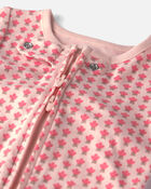 Baby Girl Organic Cotton 1-Piece Pajama in Pink Floral, image 3 of 5 slides