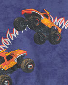 Toddler Boy 2-Piece Monster Truck French Terry Top & Short Set - Blue, image 4 of 4 slides
