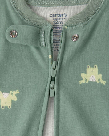 Baby 2-Pack Frog 100% Cotton Snug Fit 1-Piece Pajama - Green/Tan, 