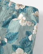 Baby Boy Recycled Swim Trunks in Blue Hibiscus, image 3 of 5 slides
