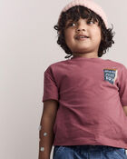 Toddler 'Hold My Juice Box' Short-Sleeve Relaxed Graphic Tee - Burgundy, image 1 of 6 slides