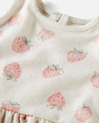 Baby Girl 2-Piece Top & Short Set Made with Organic Cotton in Strawberry Print, image 3 of 5 slides