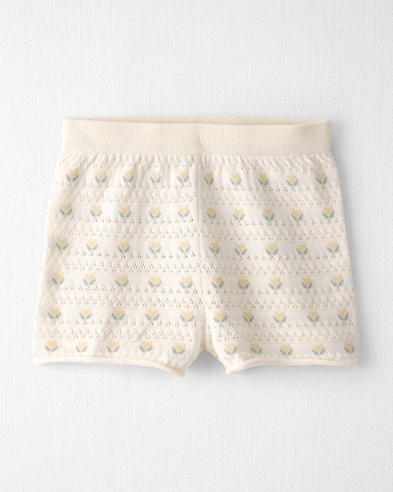 Girls Organic Cotton Sweater Knit Set in Honey Floral Print, image 2 of 5 slides