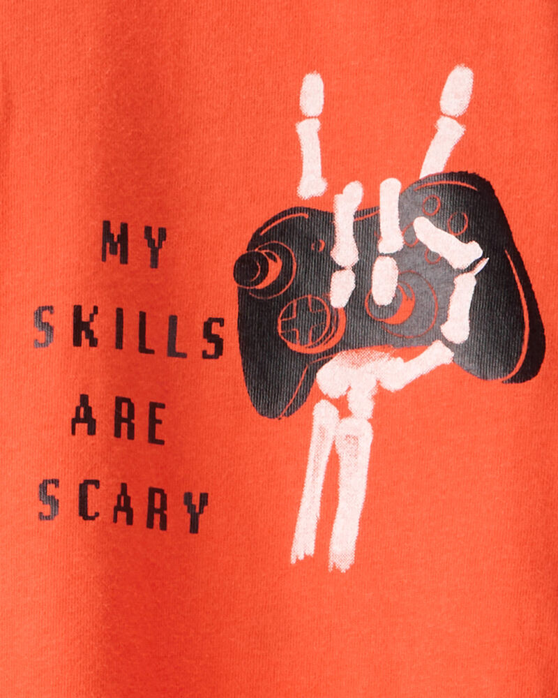 Kid Halloween Video Game Long-Sleeve Graphic Tee - Orange, image 3 of 5 slides