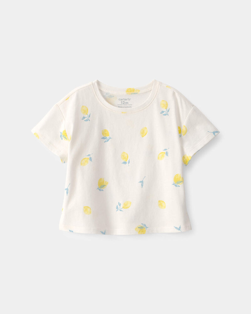 Baby Girl Lemon Relaxed Top - Cream, image 1 of 3 slides