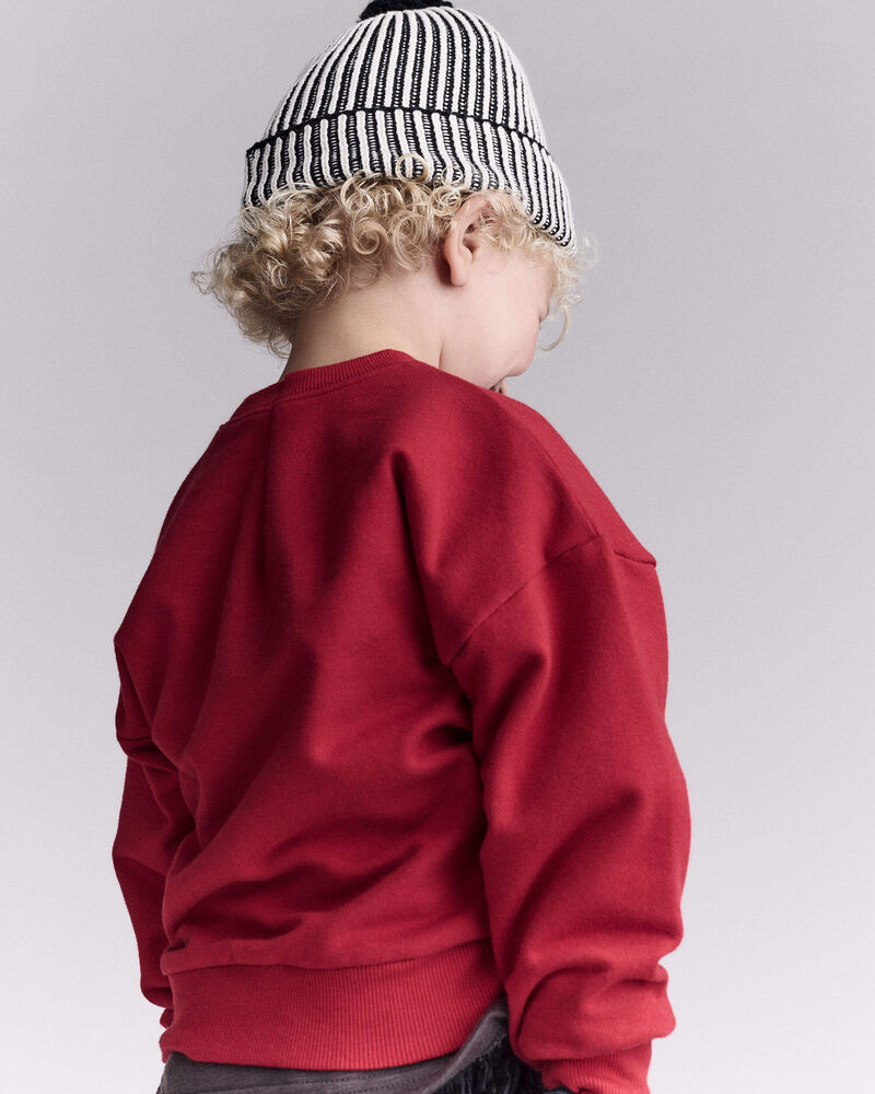 Toddler  'Better Not Pout'  Dolman-Sleeve Sweatshirt - Red, image 5 of 6 slides