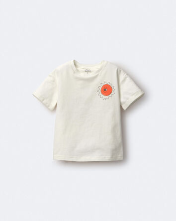 Toddler 'Funny Sunny' Rolled Cuff Tee - Cream, 