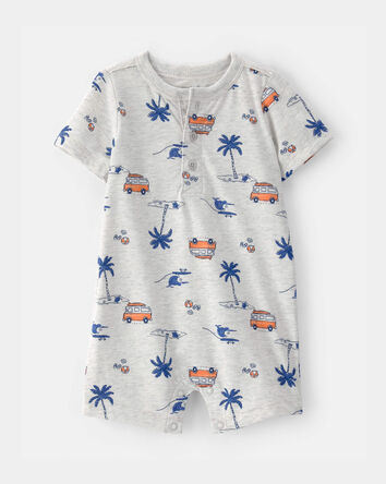 Baby Boy Beach Trip Romper - Grey, 