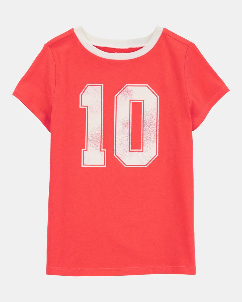 Girls Vintage Sporty Short-Sleeve Graphic Tee - Red, image 1 of 3 slides