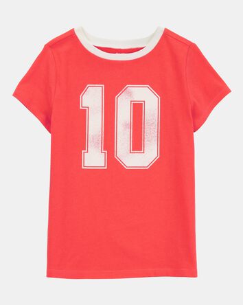 Girls Vintage Sporty Short-Sleeve Graphic Tee - Red, 