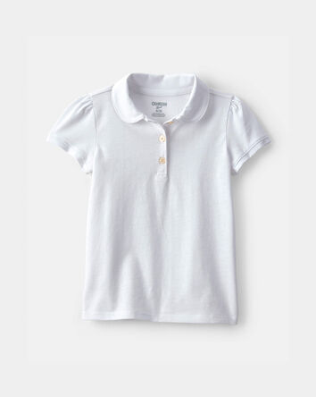 Toddler Girl Uniform Polo Shirt - White, 