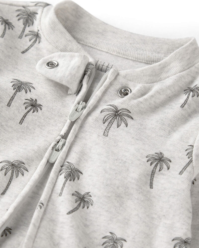 Baby Organic Cotton Sleep & Play Pajamas in Palm Trees, image 3 of 5 slides