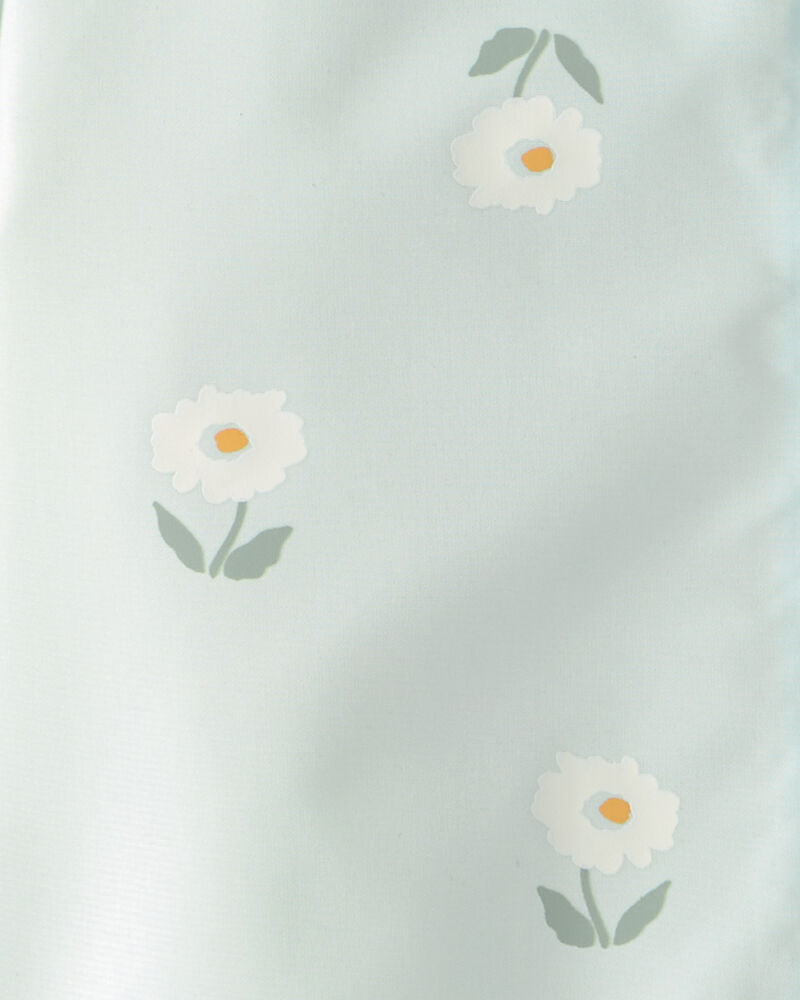 Toddler Girl Floral Raincoat - Blue, image 3 of 3 slides
