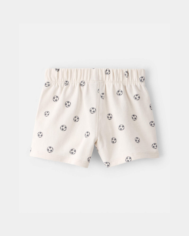 Baby Soccer French Terry Shorts - Ivory, image 2 of 4 slides