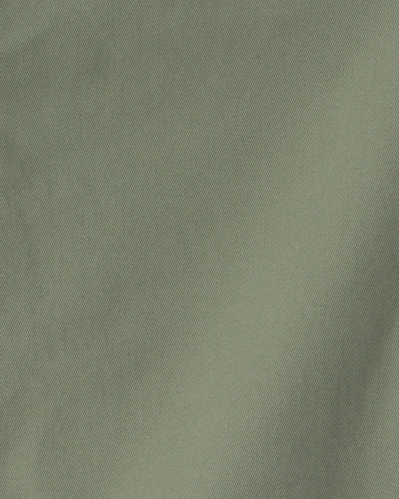 Boys Twill Flat-Front Shorts - Green, image 3 of 4 slides