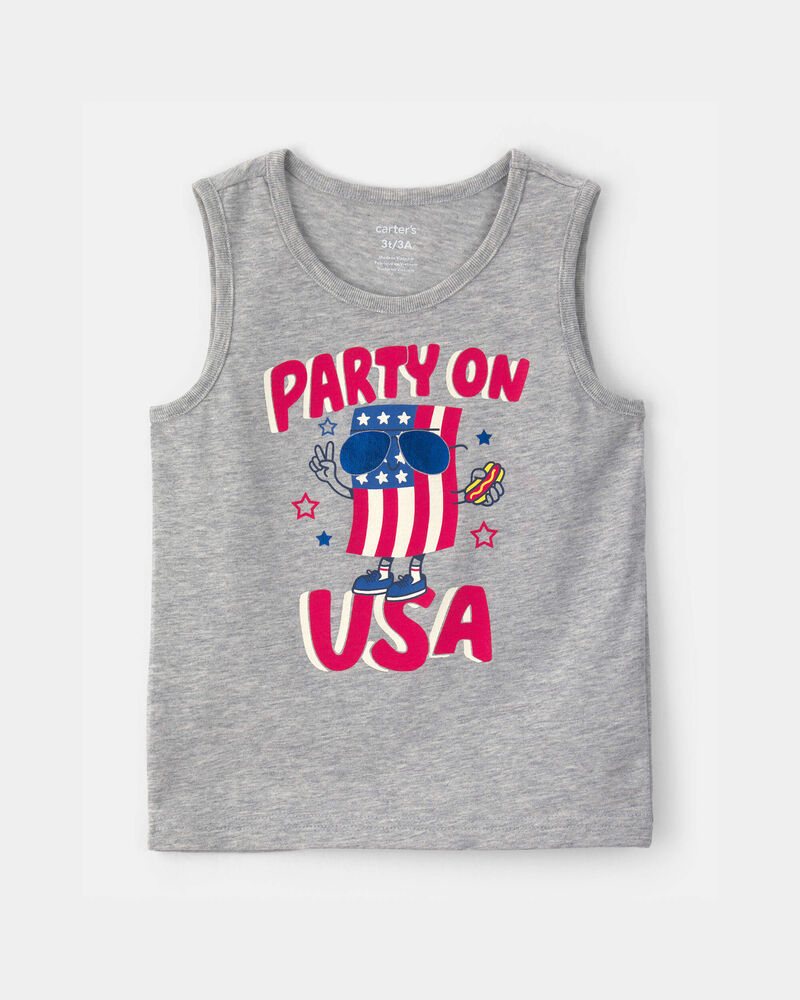 Toddler Boy USA Graphic Tank - Grey, image 1 of 4 slides