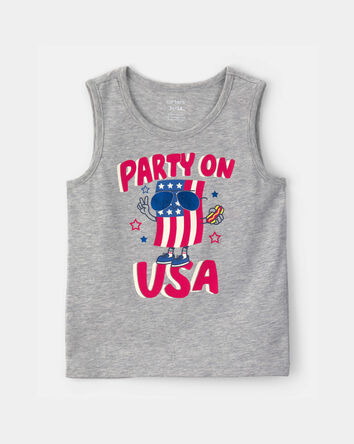 Toddler Boy USA Graphic Tank - Grey, 