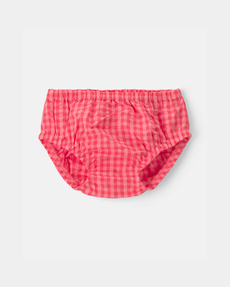 Baby Girl Gingham Sleeveless Dress - Coral, image 3 of 5 slides