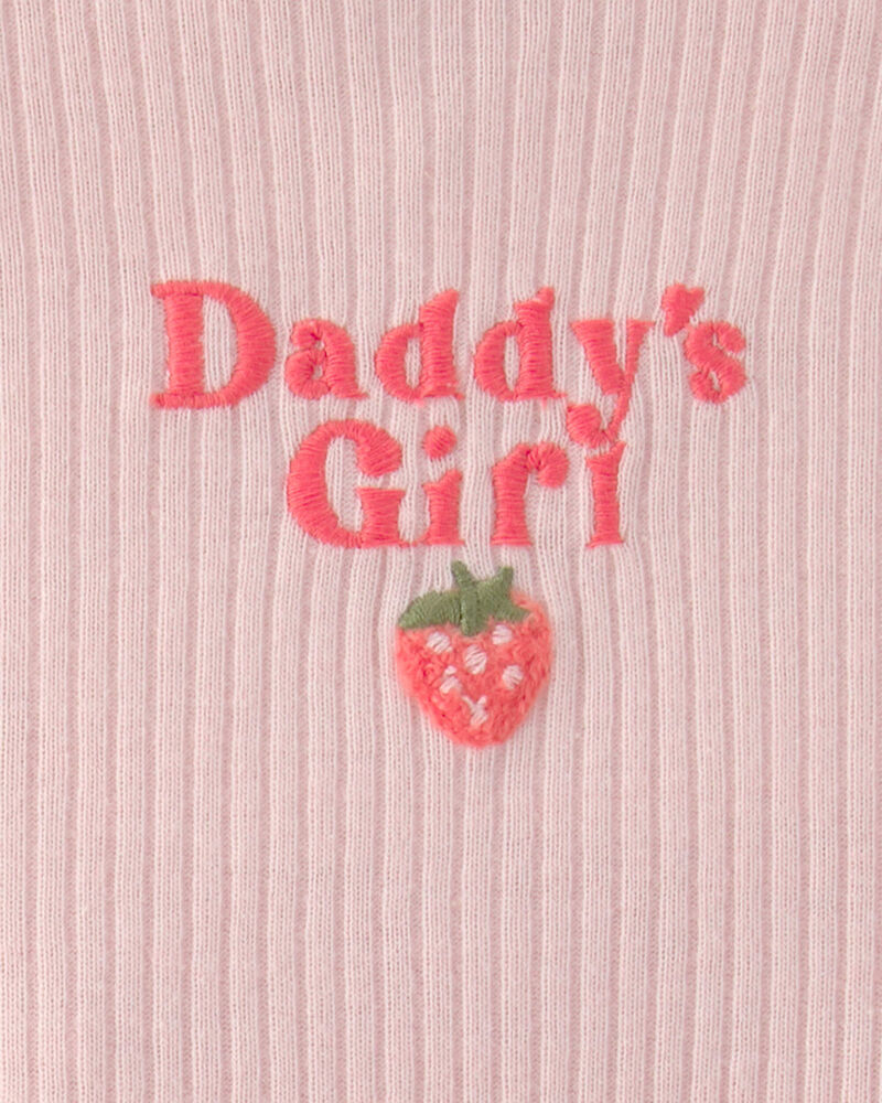 Baby Girl 'Daddy's Girl' Strawberry Short Sleeve Bodysuit & Pant Set - Pink, image 4 of 5 slides