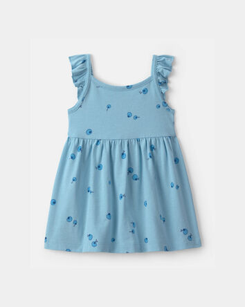 Baby Girl Blueberry Ruffle-Sleeve Dress - Blue, 