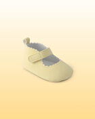 Baby Girl Scalloped Shoes - Yellow, image 1 of 6 slides