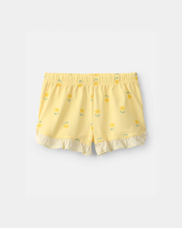 Toddler Girl Floral Sleeveless Loose Fit 2-Piece Pajama Set - Yellow, 