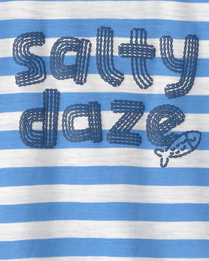Toddler Boy 'Salty Daze' Striped Graphic Tee - Blue/Ivory, image 3 of 4 slides