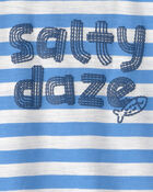 Toddler Boy 'Salty Daze' Striped Graphic Tee - Blue/Ivory, image 3 of 4 slides