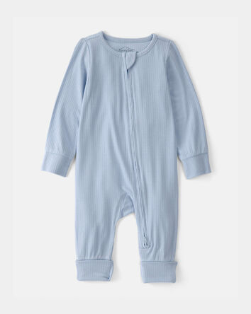Baby Boy 2-Way Zip PurelySoft Sleep & Play Pajama - Blue, 
