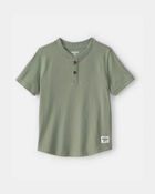 Toddler Boy Short-Sleeve Henley T-Shirt - Olive, image 1 of 3 slides