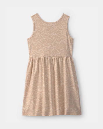 Girls Shell Short-Sleeve Knit Dress - Tan, 