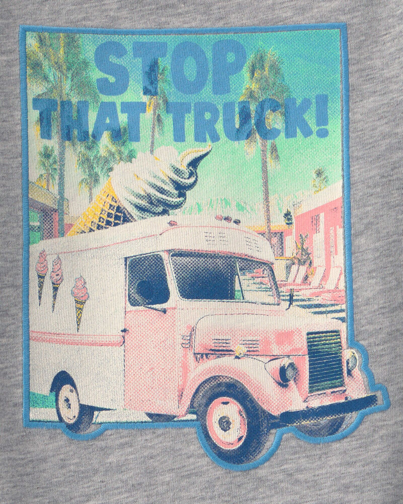 Baby Boy 'Stop That Truck!' Ice Cream Graphic Tee - Grey, image 2 of 3 slides