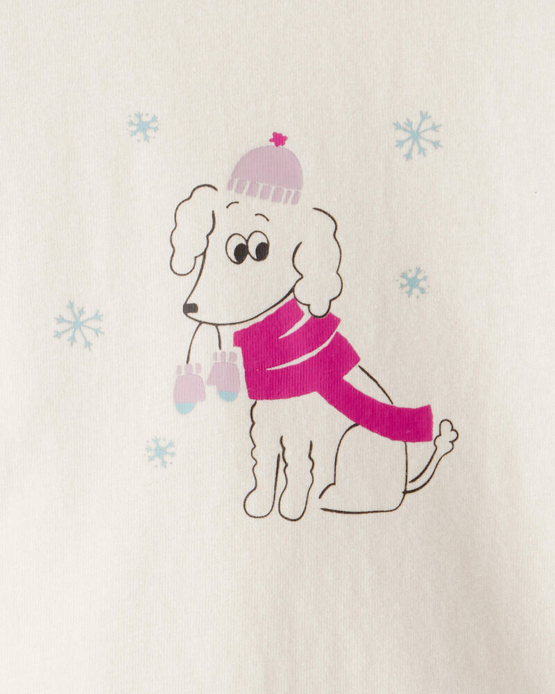 Baby Girl Dog Long-Sleeve Graphic Bodysuit - Cream, image 2 of 3 slides