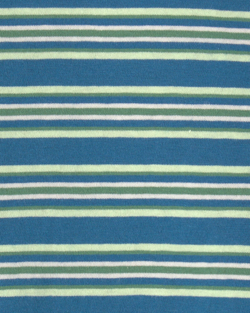 Baby Boy Striped Short-Sleeve T-Shirt - Blue/Green, image 2 of 3 slides