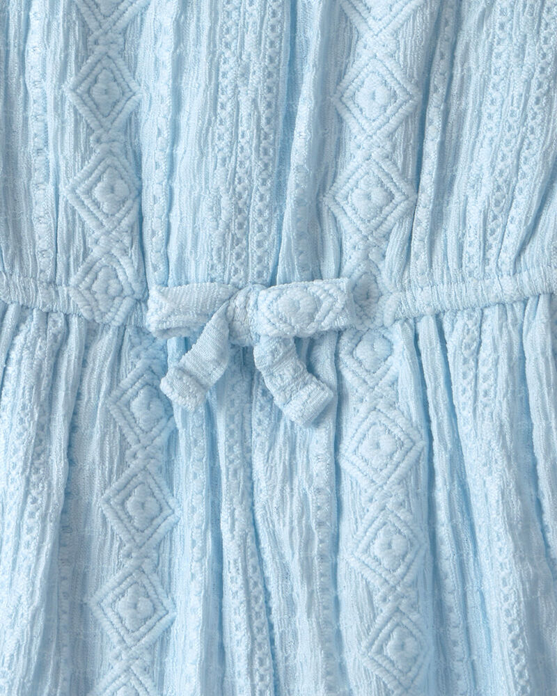 Baby Girl Textured Romper - Blue, image 2 of 3 slides