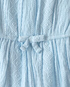 Baby Girl Textured Romper - Blue, image 2 of 3 slides