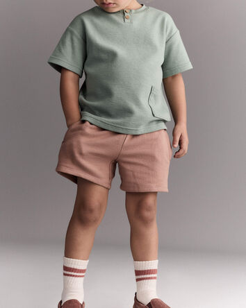 Toddler Boy Henley Tee with Pocket - Sage, 