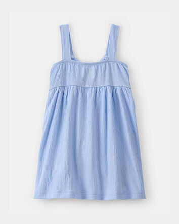Toddler Girl Scenic Beach Sleeveless Dress - Blue, 